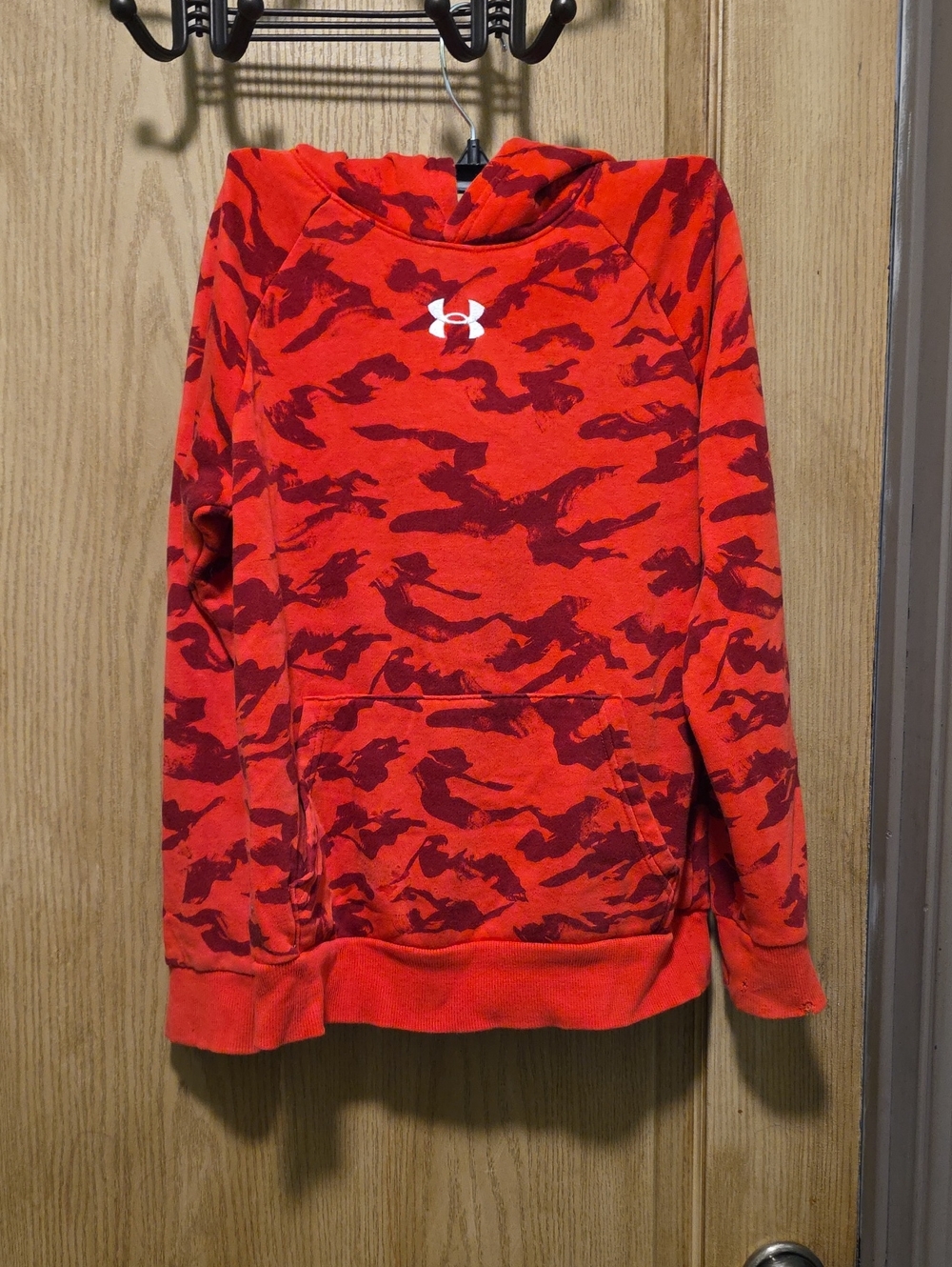 Under Armour Red and Dark Red Camo Crewneck Hoodie